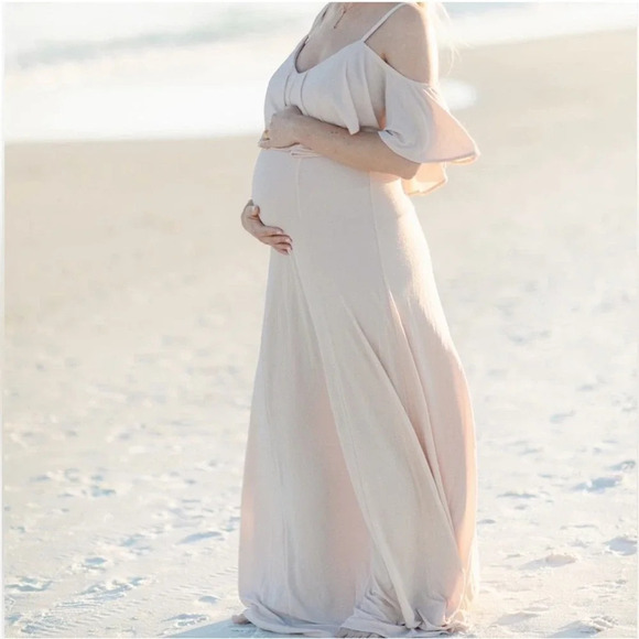 Show Me Your Mumu Renee Ruffle Maxi Dress in Dancing Queen Shine Blush Size 1X - Picture 1 of 11